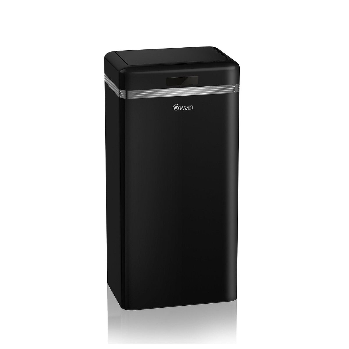 Retro 45L Square Sensor Bin in Black, SWAN