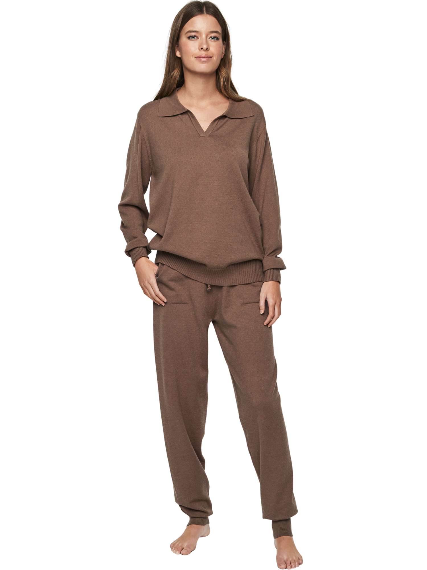 Tenue détente pyjama pantalon top col polo P108 MINIMAL PREMIUM, SELMARK