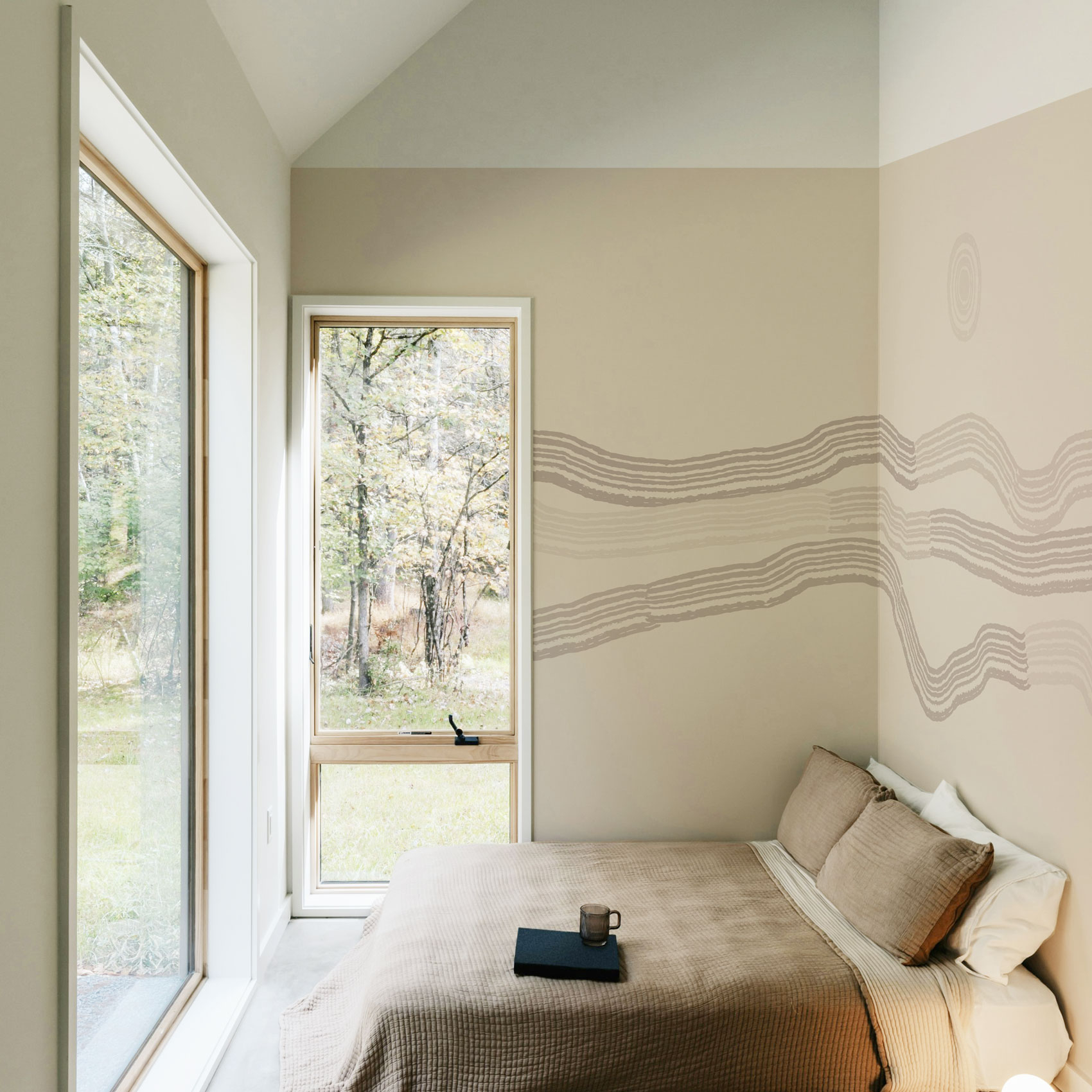 Papier peint panoramique Paysage graphique, Beige 150 x 250cm, ACTE DECO