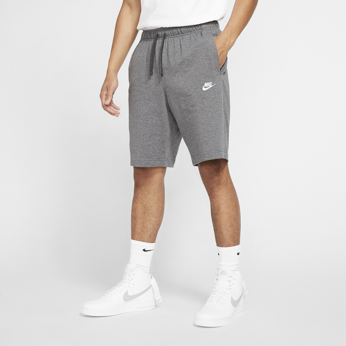 grey cotton shorts nike