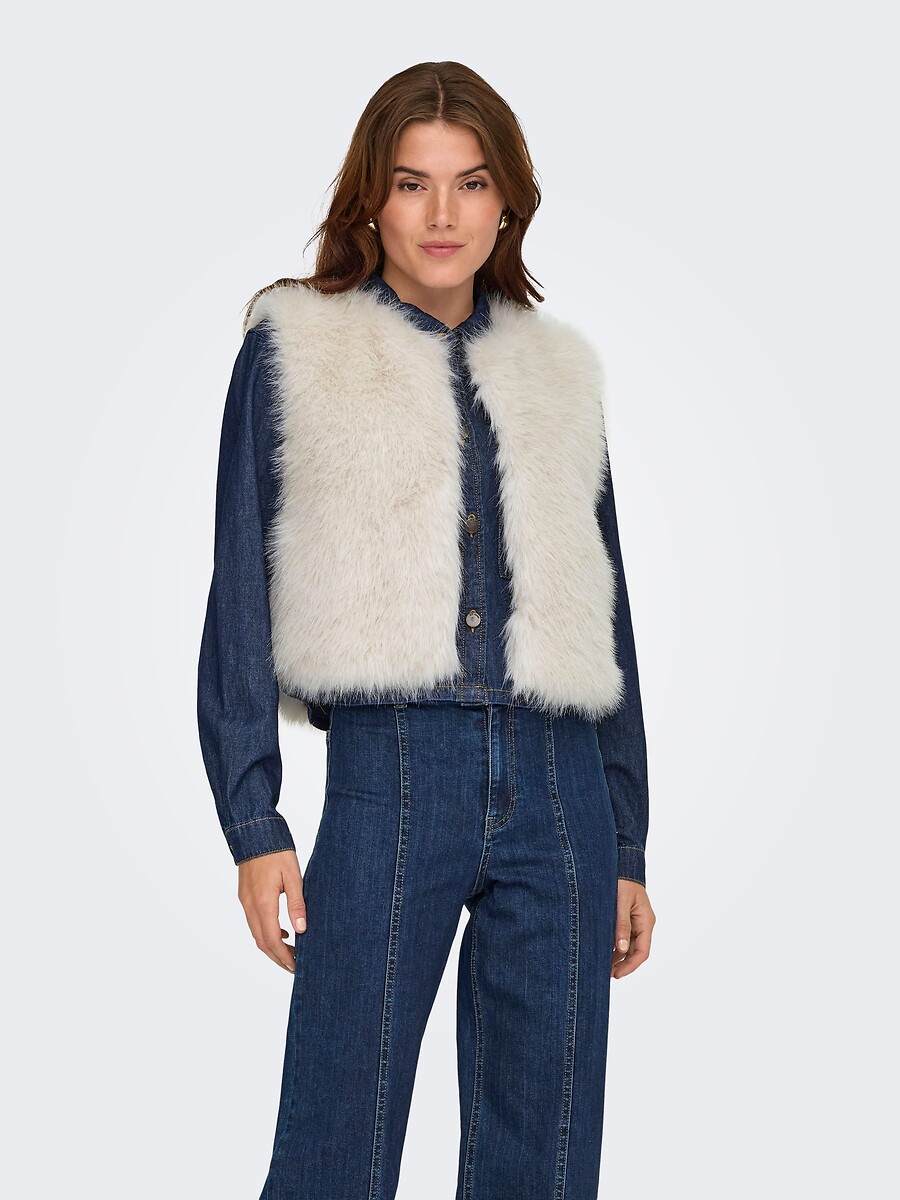 Gilet sans manches duveteux , JDY