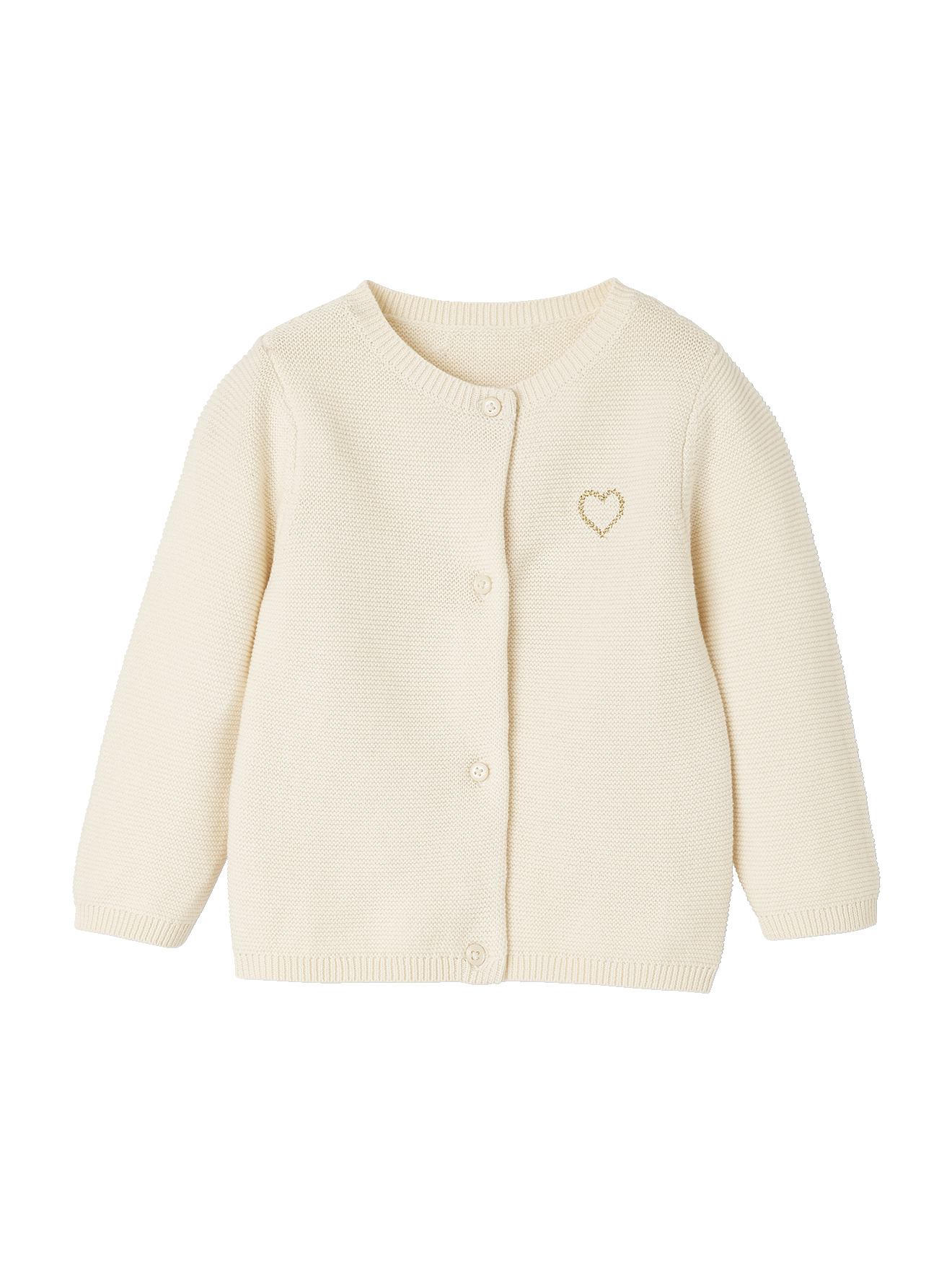 Cardigan broderie dorée coeur BASICS, VERTBAUDET
