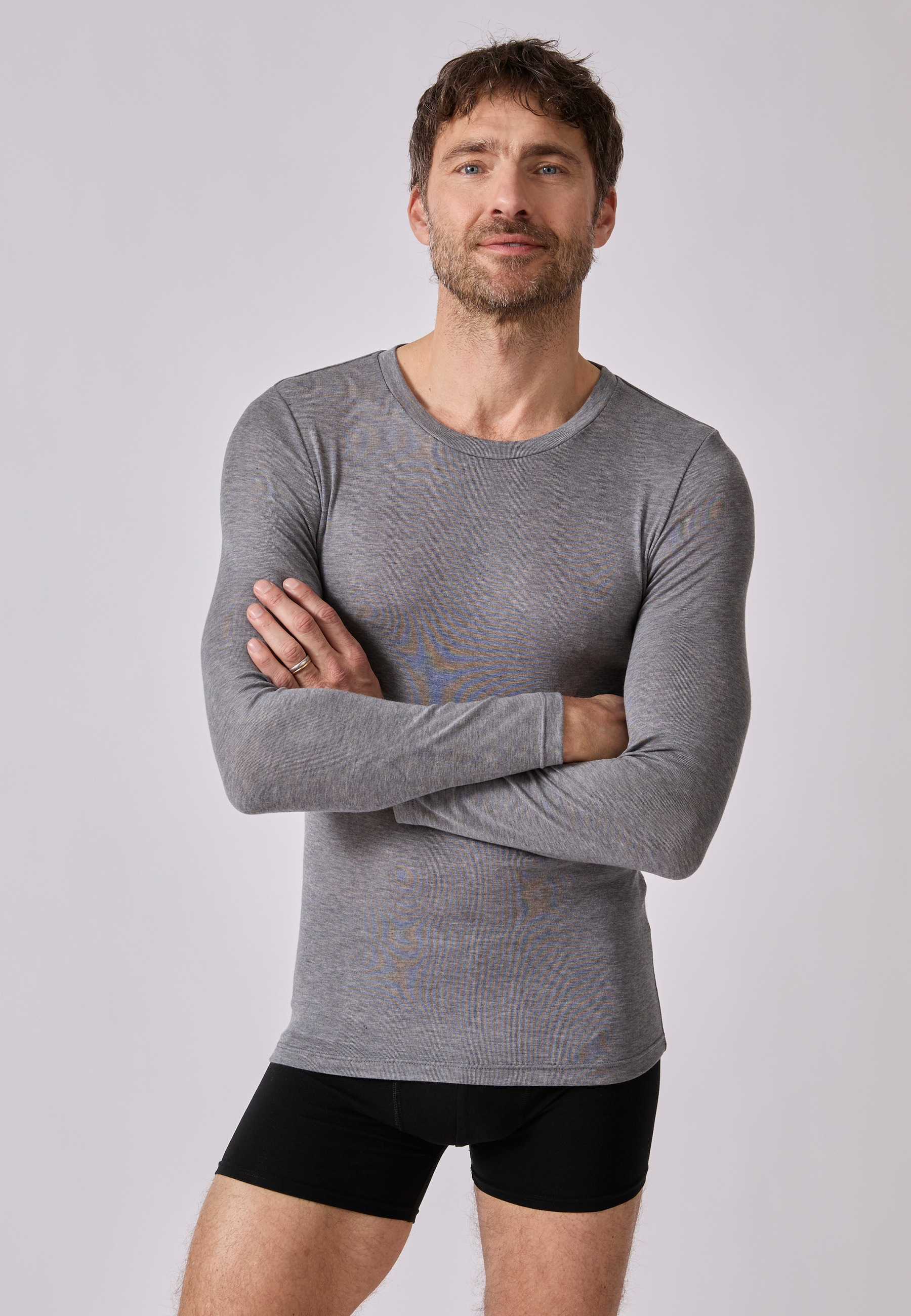 T-shirt col rond manches longues fine côte Thermolactyl Sensitive, DAMART