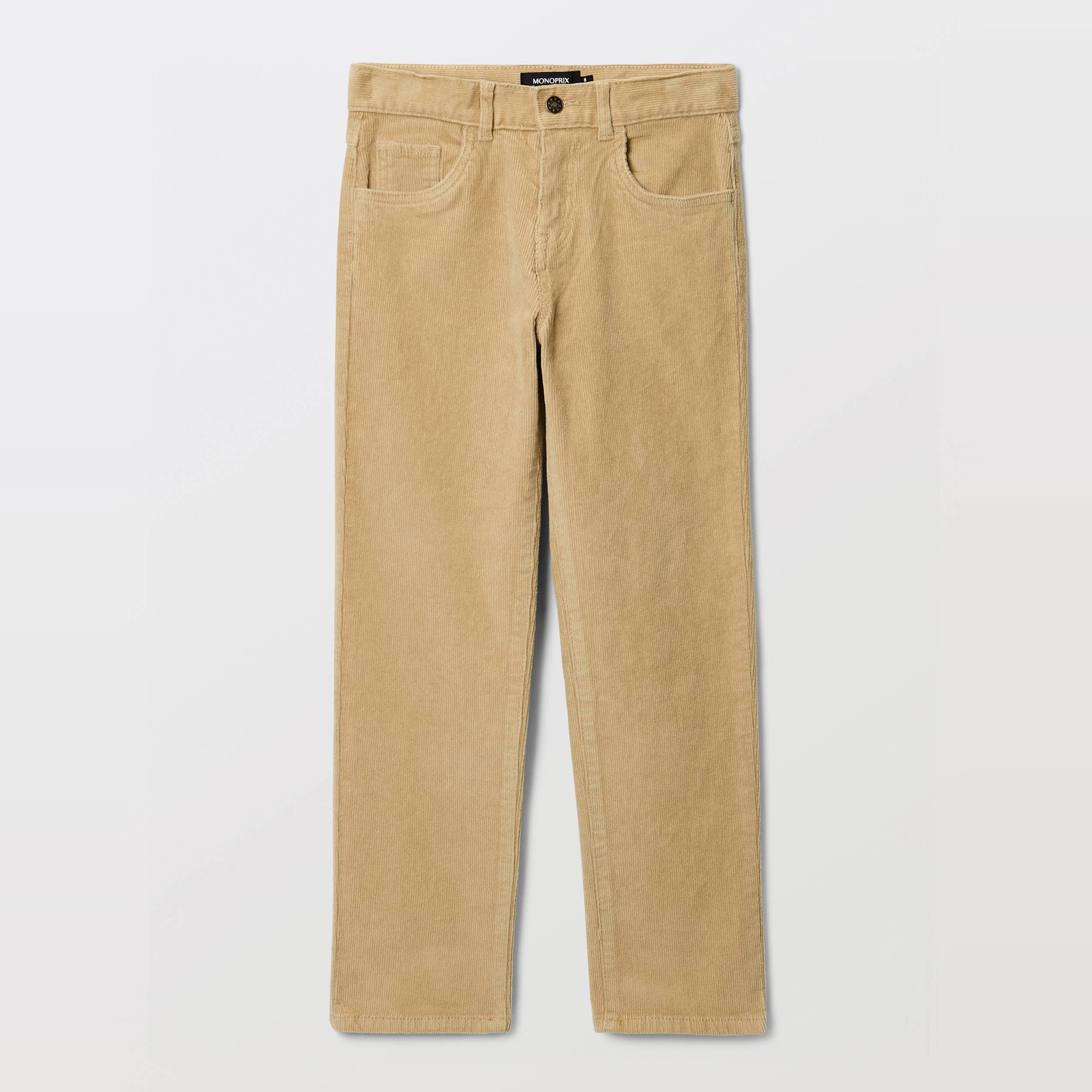 Pantalon slim en velours en coton, MONOPRIX
