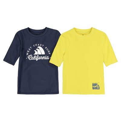 Pack of 2 UV Protection Swim T-Shirts LA REDOUTE COLLECTIONS