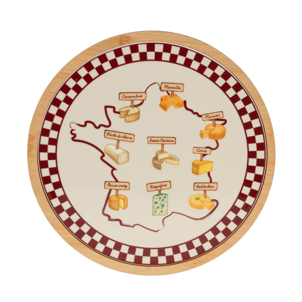 Plateau rond Fromage 27 cm   - FROMAGE, TABLE PASSION