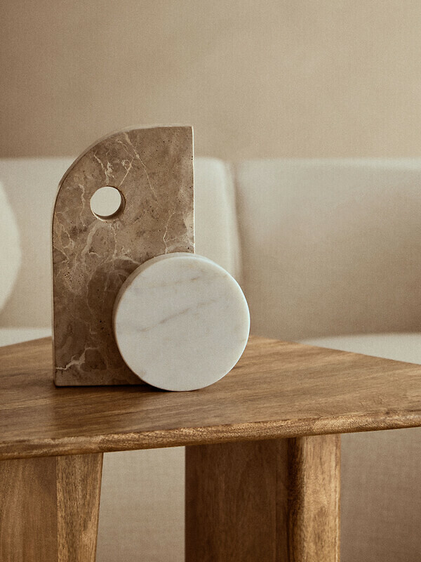 Abstract Marble Sculpture in Chocolate/White, FIFTY FIVE SOUTH