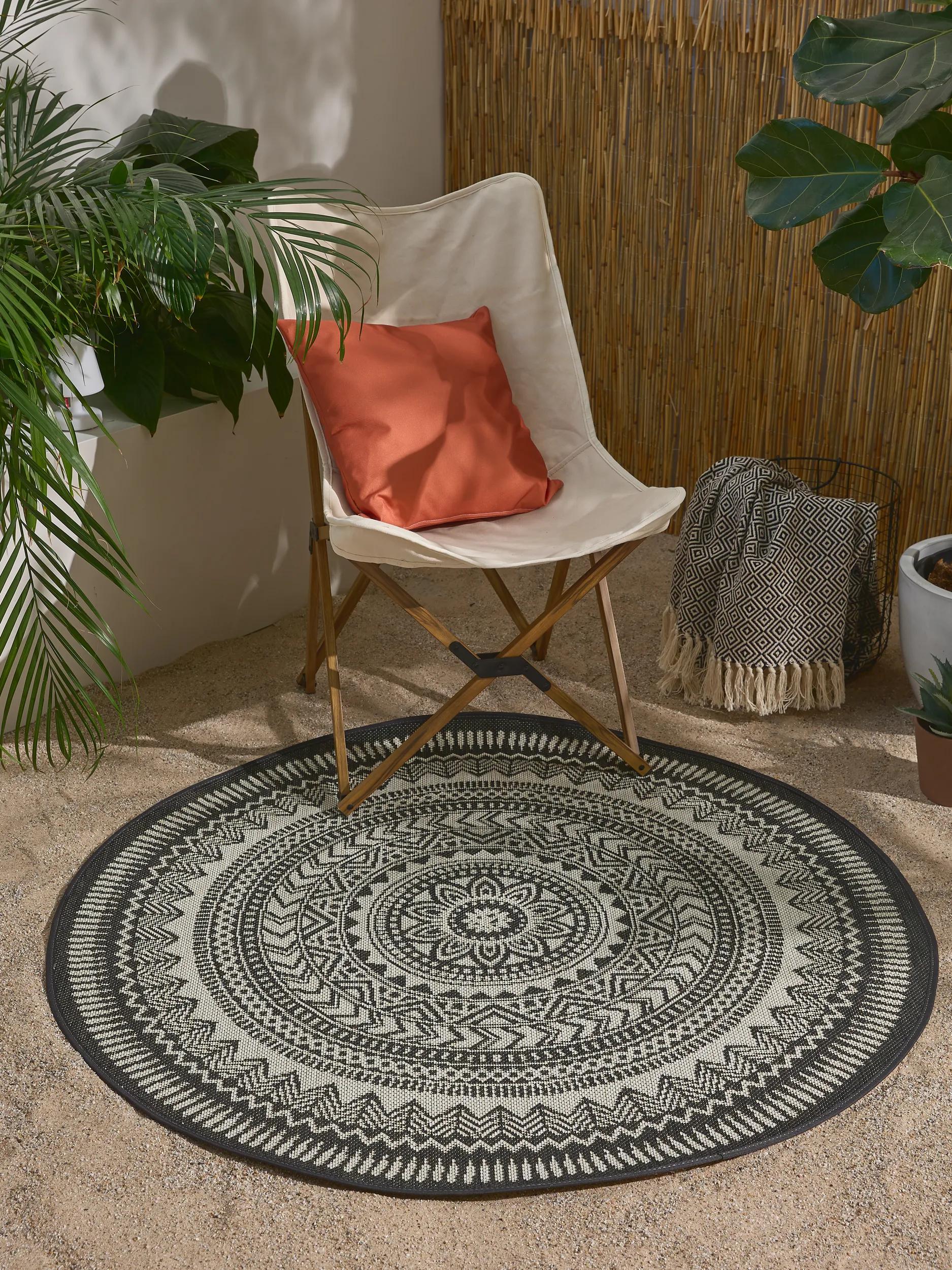 Tapis d'extérieur & intérieur rond METRO, BENUTA