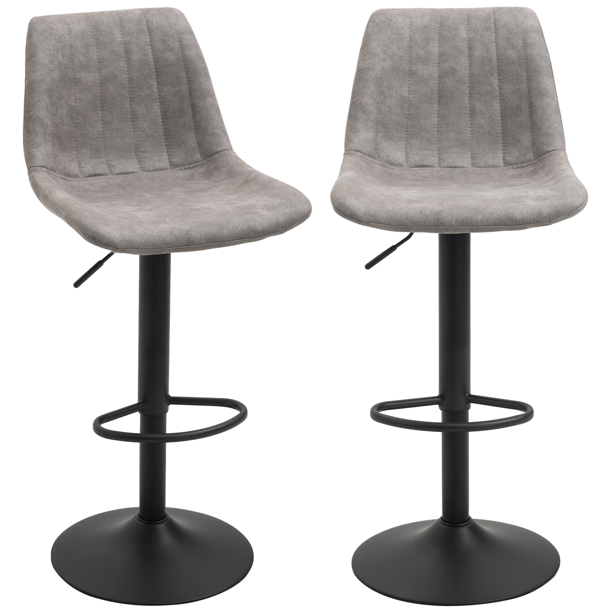 Tabouret de bar Tissu Gris, HOMCOM