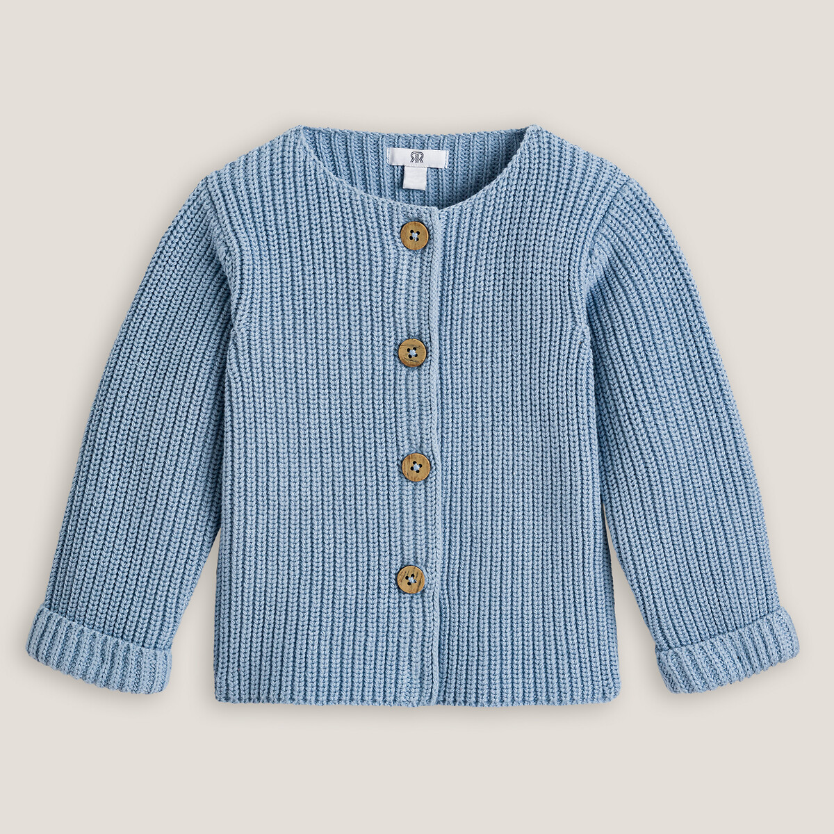 chunky knit cardigan blue