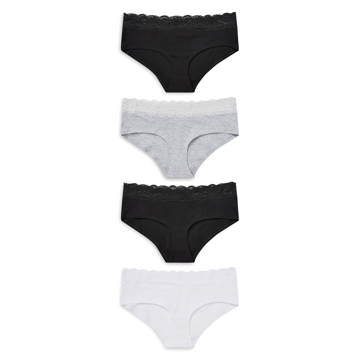 Shorties en coton avec bordure, lot de 4, NEXT