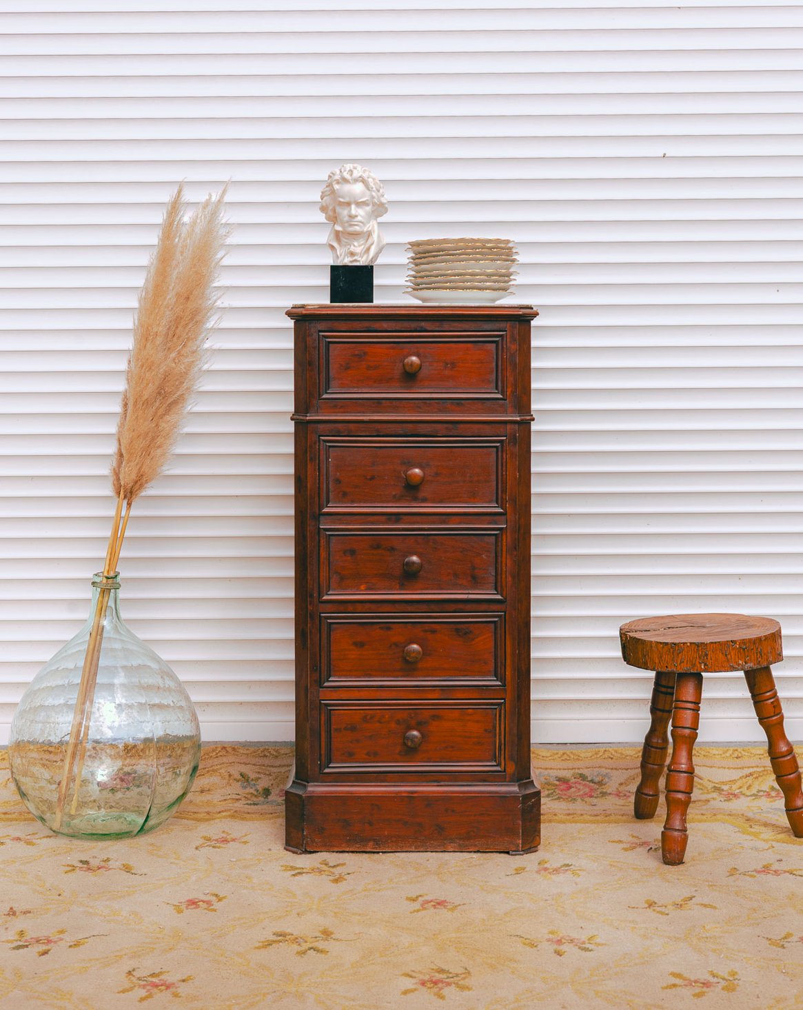 Chiffonnier en bois et marbre Valery N°135 - Bon état, DEBONGOUT