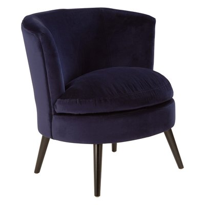 Cotton Velvet Plush Accent Chair with Birchwood Legs SO'HOME