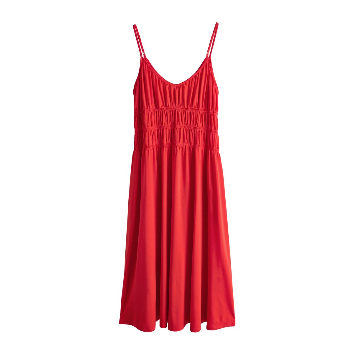 Robe mi_longue en jersey à bretelles smockées, NEXT