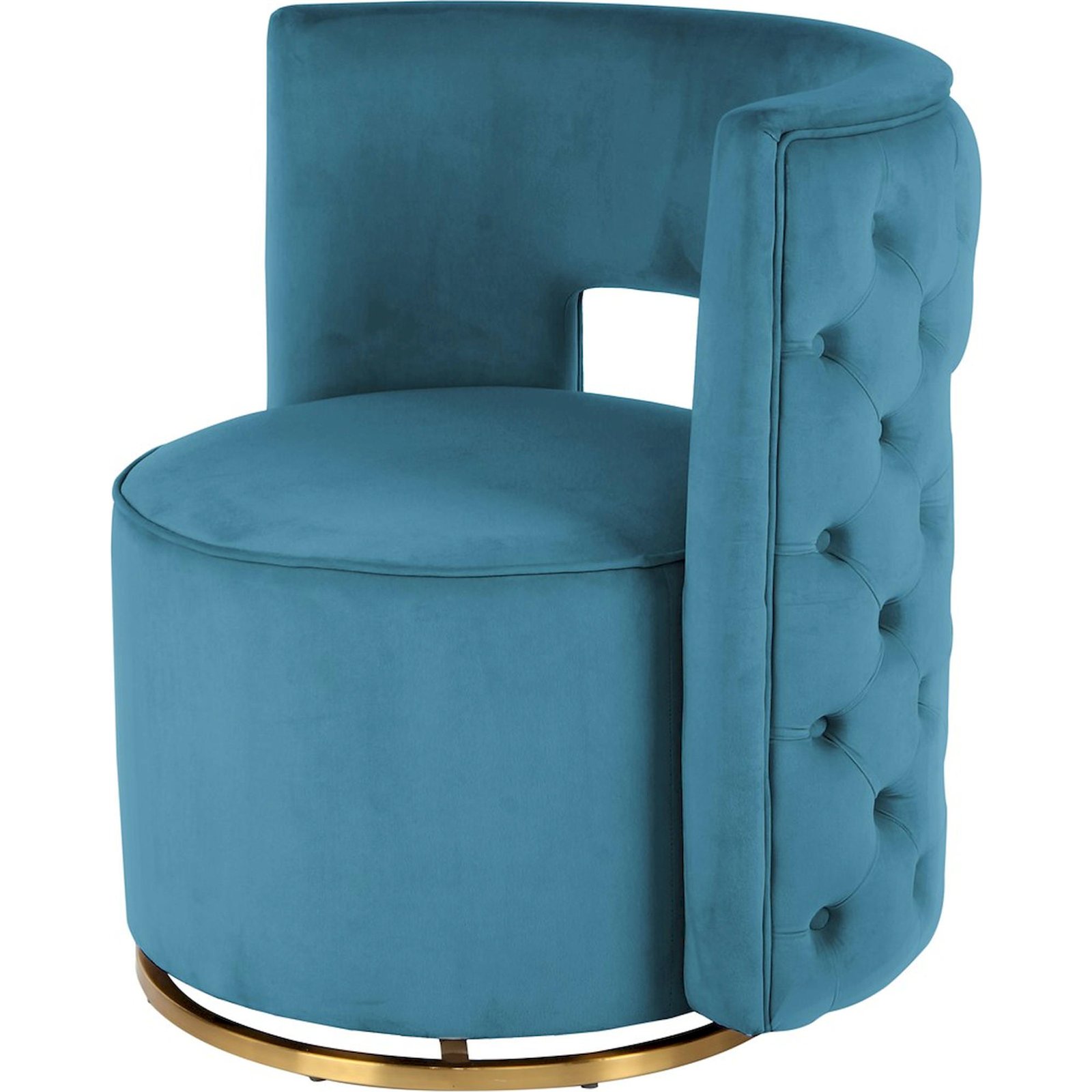 Fauteuil pivotant en velours capitonné, Rond, ARTE ESPINA
