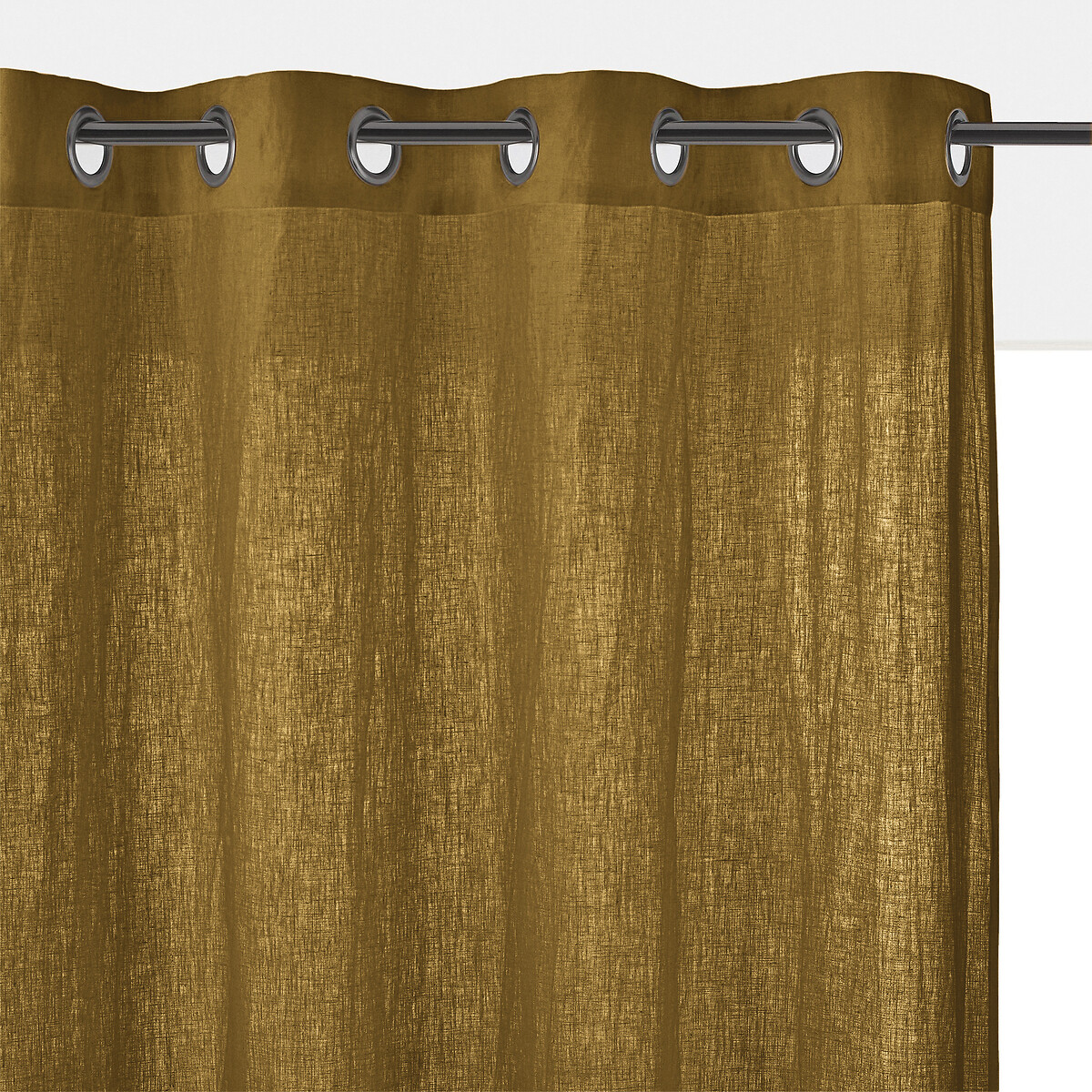 Cortina opaca de lino lavado con ojales onega La Redoute Interieurs