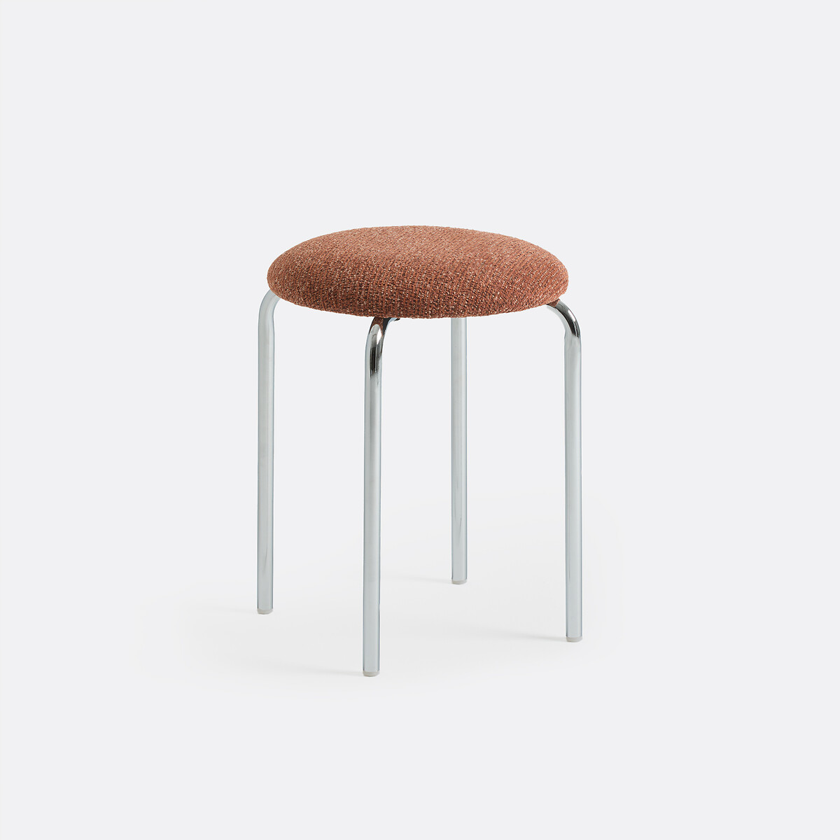 Tabouret en métal fer chromé et tissu chiné, AVINO, LA REDOUTE INTERIEURS