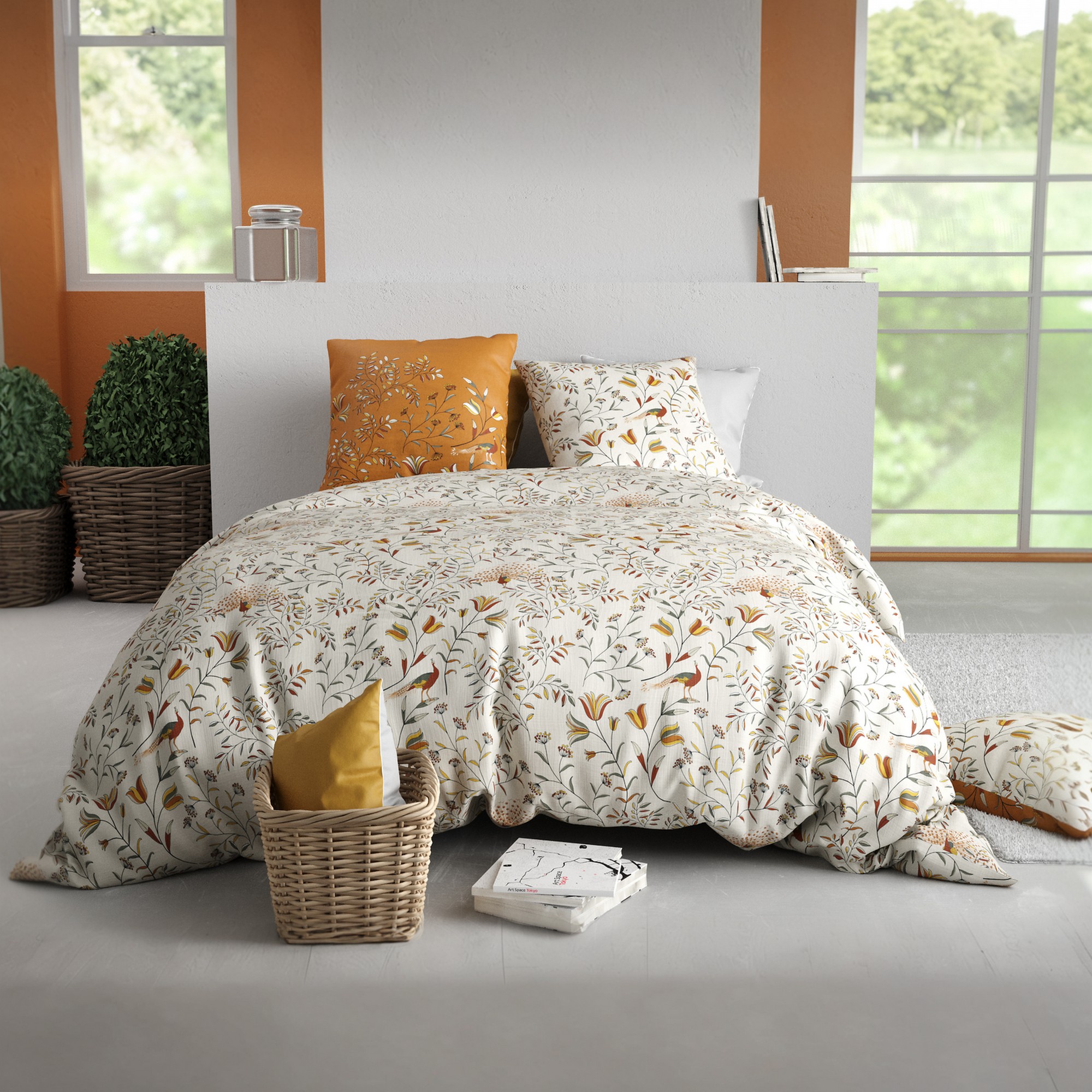 Parure de lit - Housse de couette + taie 100% Coton 57 fils, EDEN