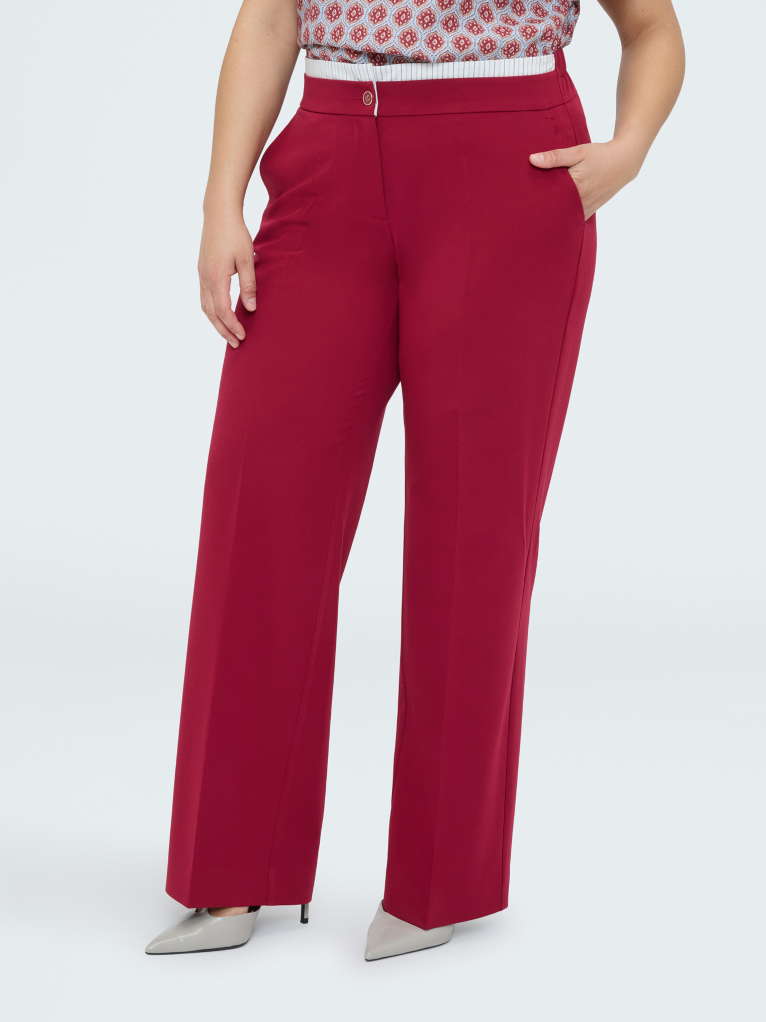 Fermeture avec boutons et zip devant, élastique à la taille au dos pour un maximum de confort, FIORELLA RUBINO