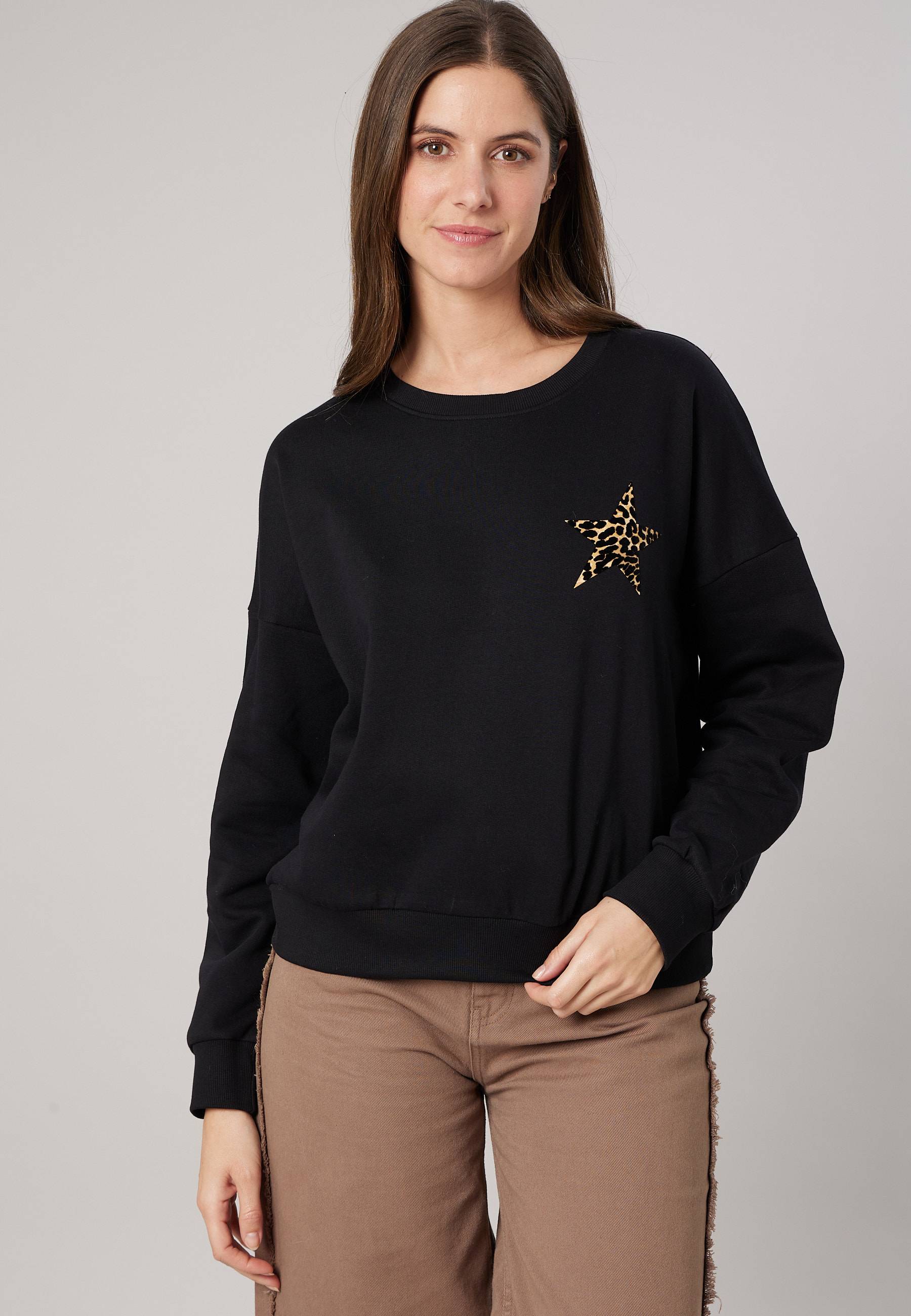 Sweat femme imprimé étoile léopard LEOSTAR, DEELUXE