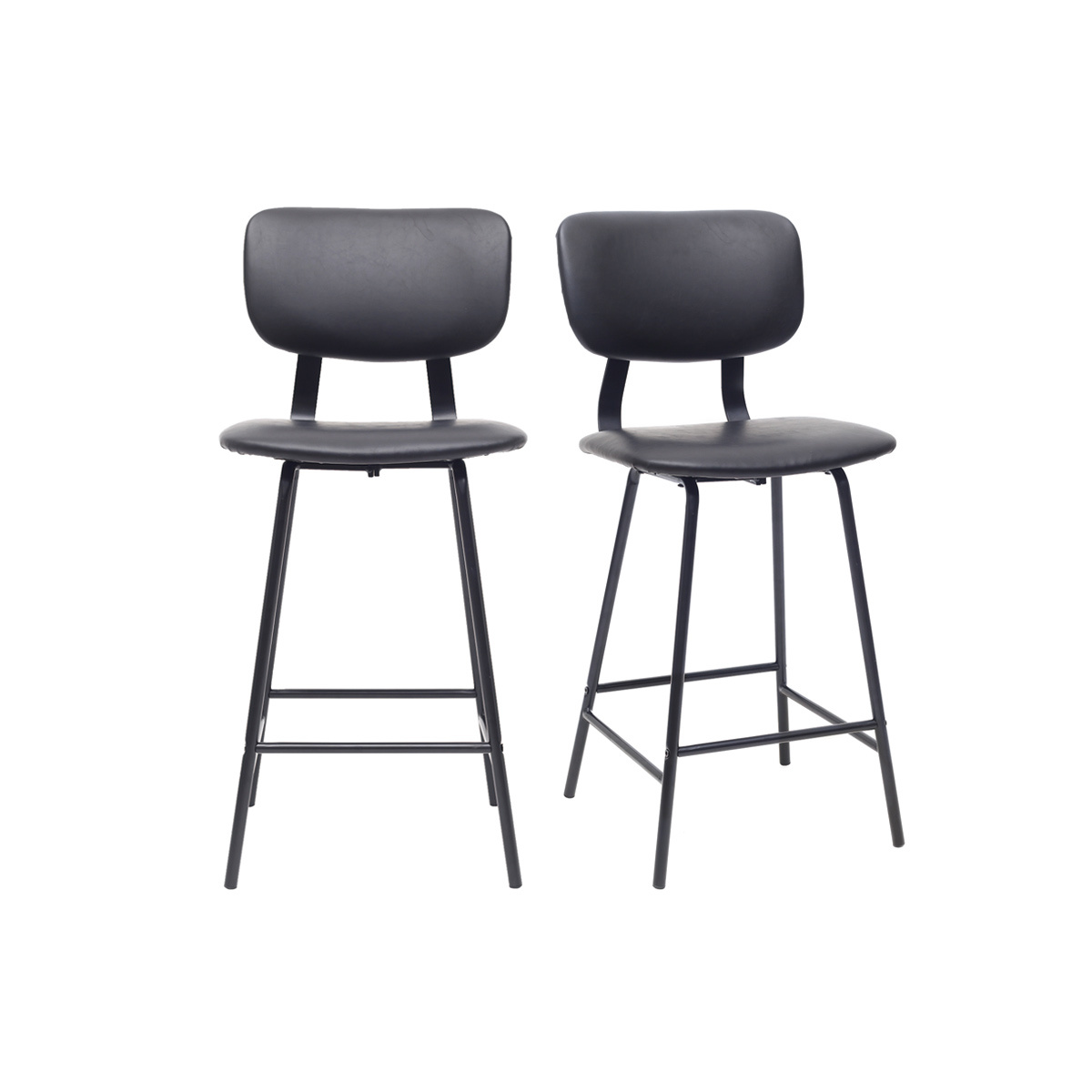 Tabourets de bar vintage pieds métal H65 cm (lot de 2) LAB, MILIBOO