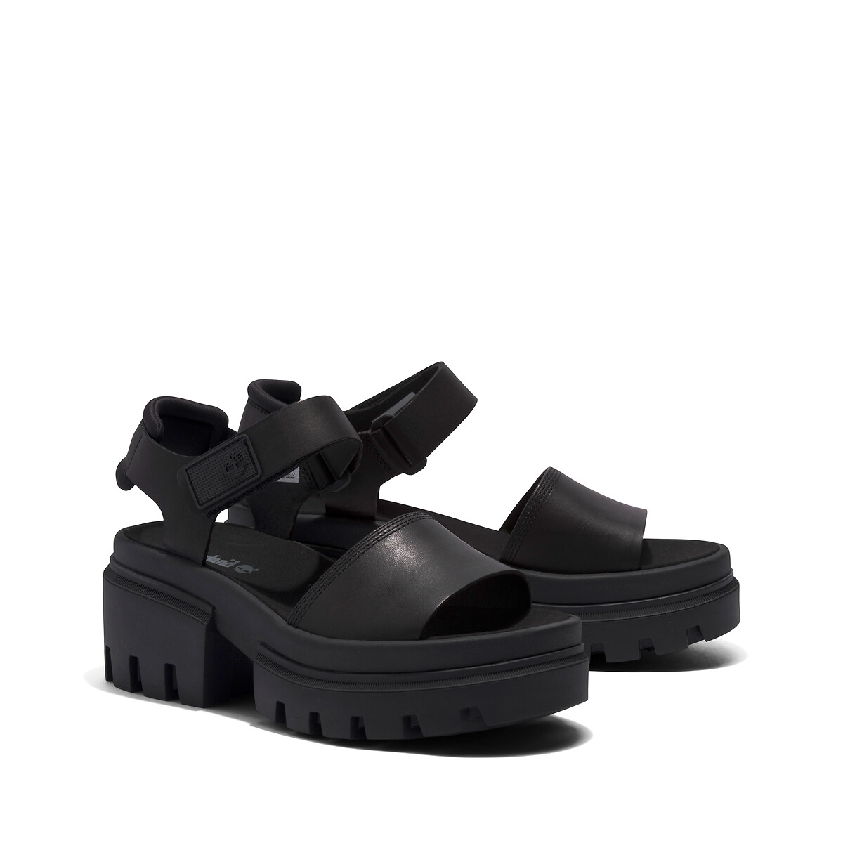 Everleigh leather sandals with ankle strap, black, Timberland | La Redoute