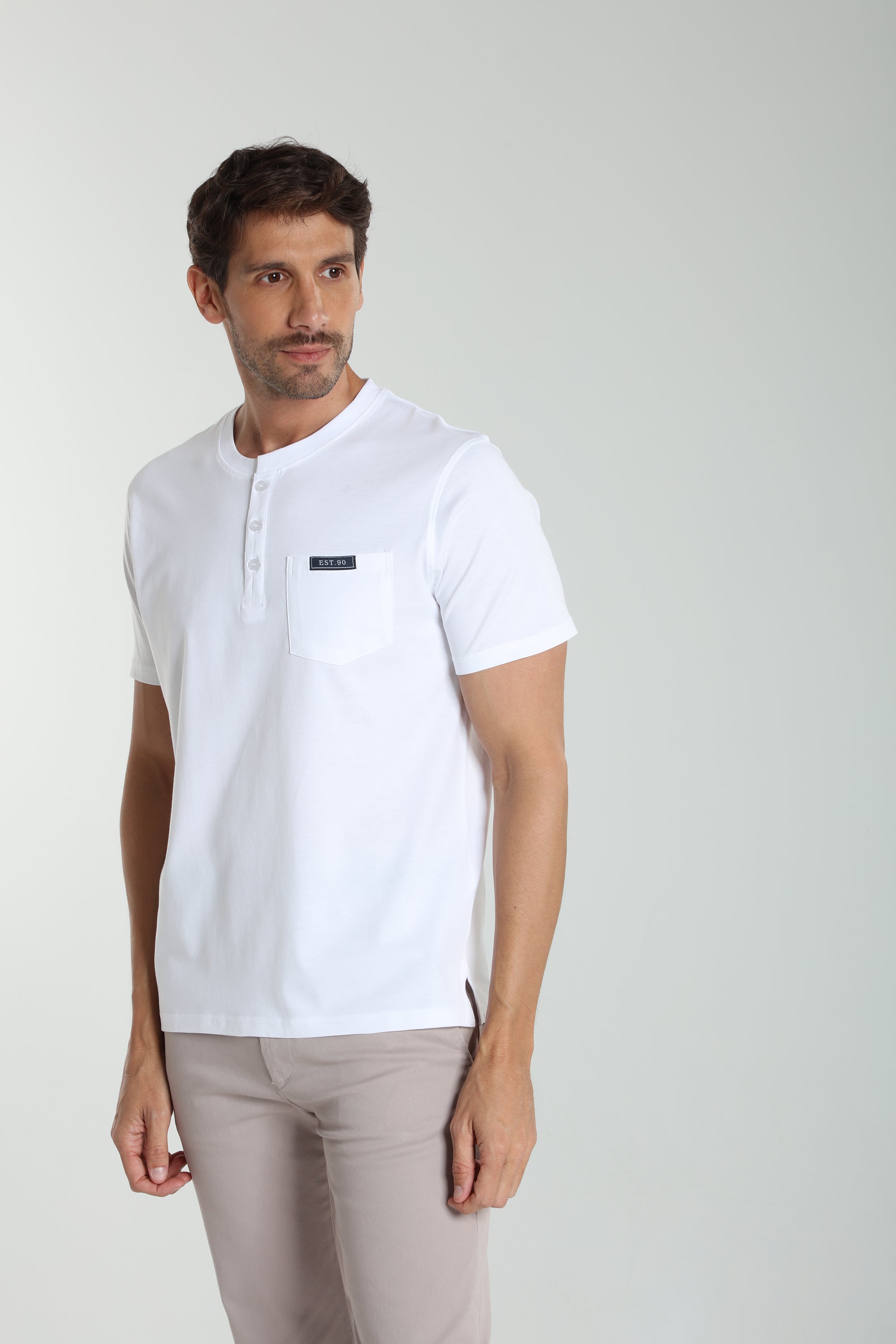 T-shirt manches courtes coton HENLEY, GENTLEMAN FARMER