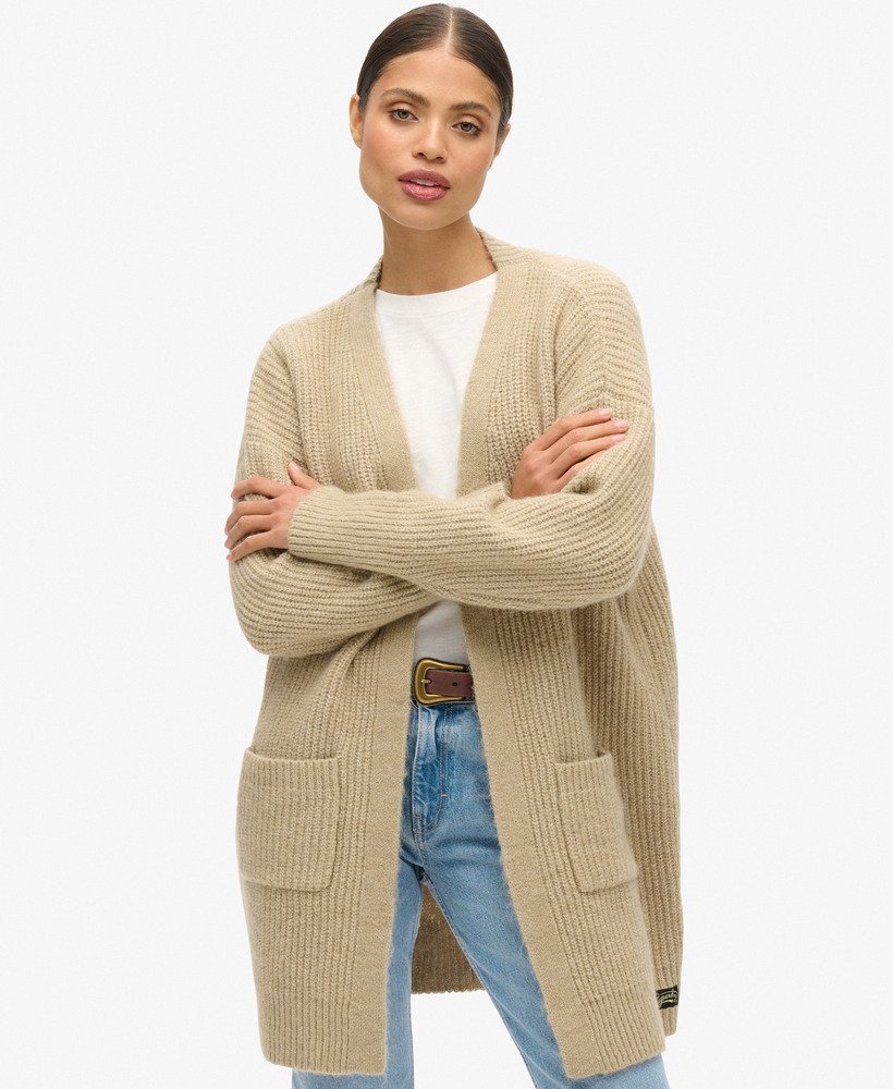 Cardigan long en maille Essential, SUPERDRY