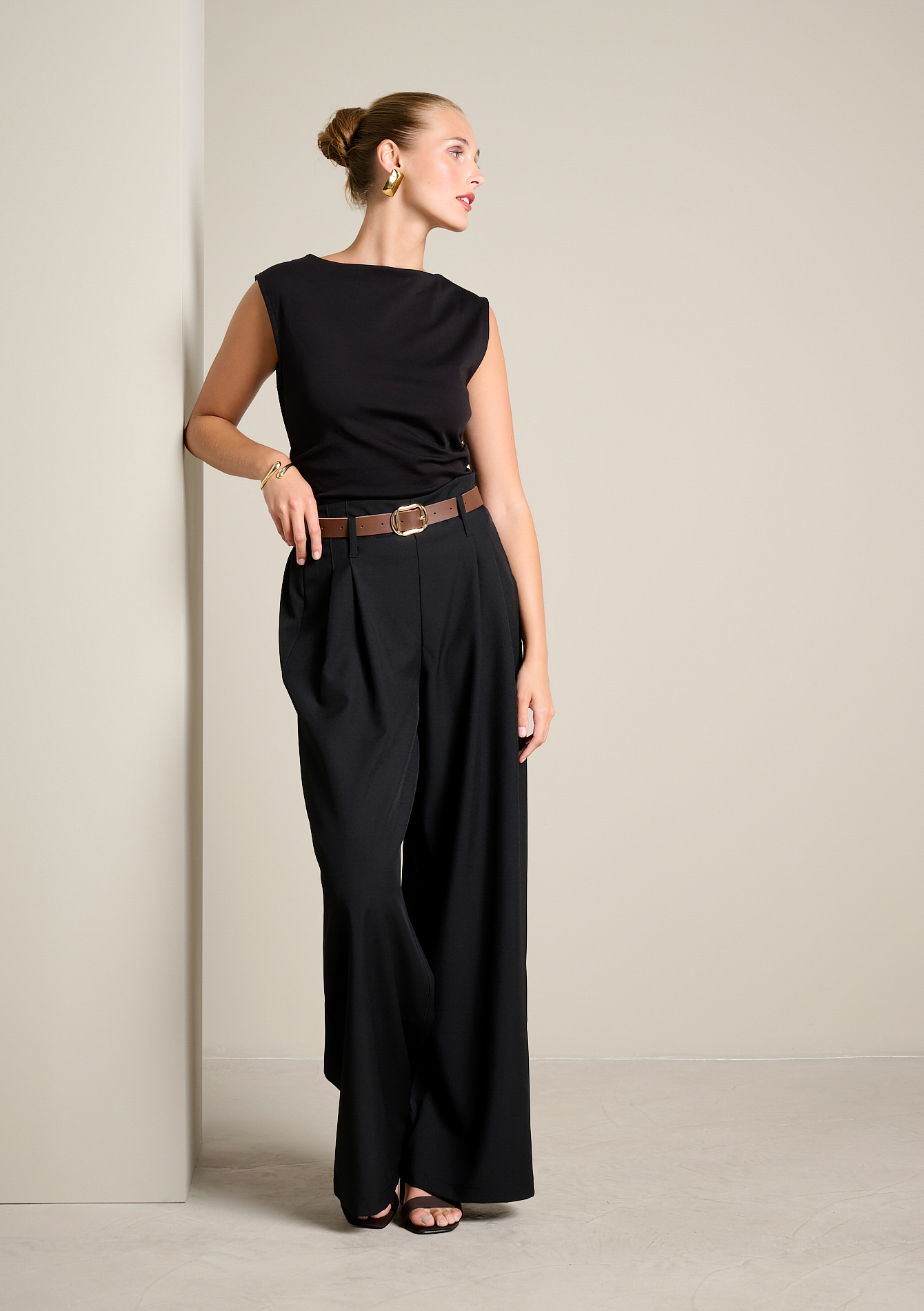Pantalon large ceinturé, LOLALIZA