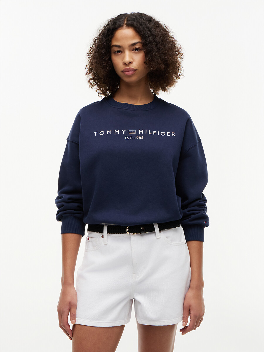 Sweat col rond avec logo, TOMMY HILFIGER