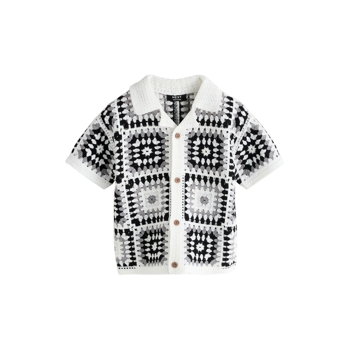 Chemise en maille crochet à manches courtes, NEXT