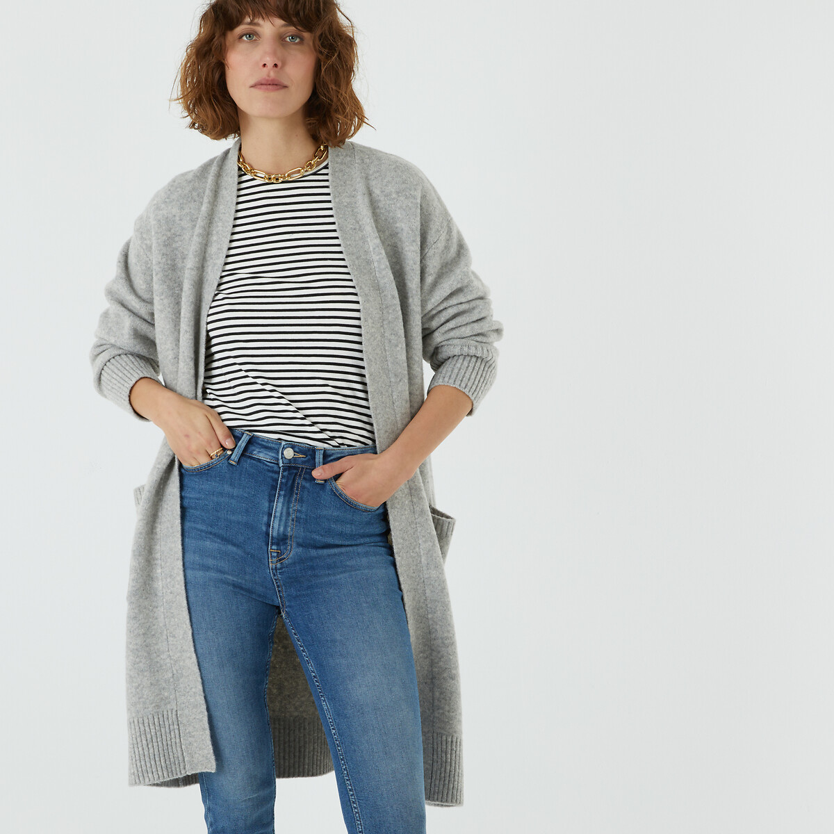 Chunky grey store cardigan womens