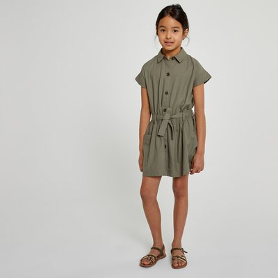 Cotton Buttoned Dress with Tie-Waist LA REDOUTE COLLECTIONS