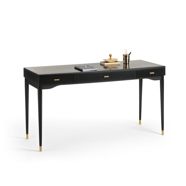 Novani Desk with 3 Drawers, black, LA REDOUTE INTERIEURS