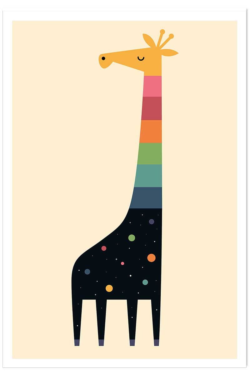Affiche enfant girafe galaxie, HEXOA