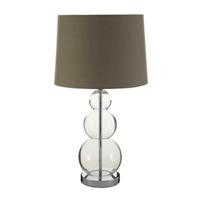 Glass Three Graduated Orb with Grey Shade Table Lamp SO'HOME
