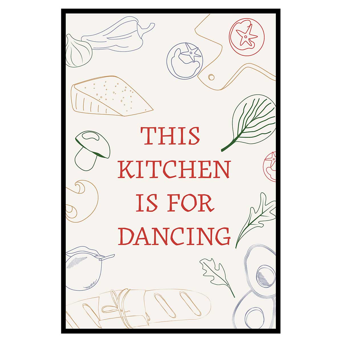 Affiche encadrée kitchen is for dancing, HEXOA