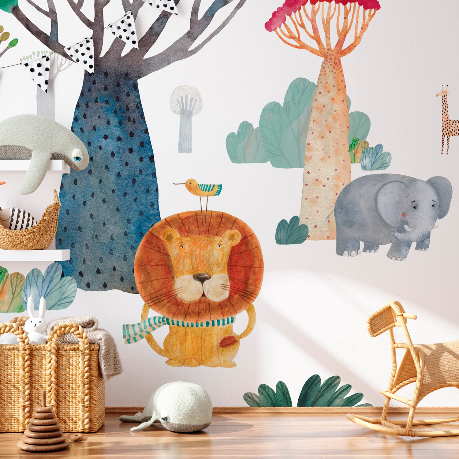 Papier peint panoramique Cléo - intissé motif aquarelle pour enfant, LE PAPIERS DE NINON