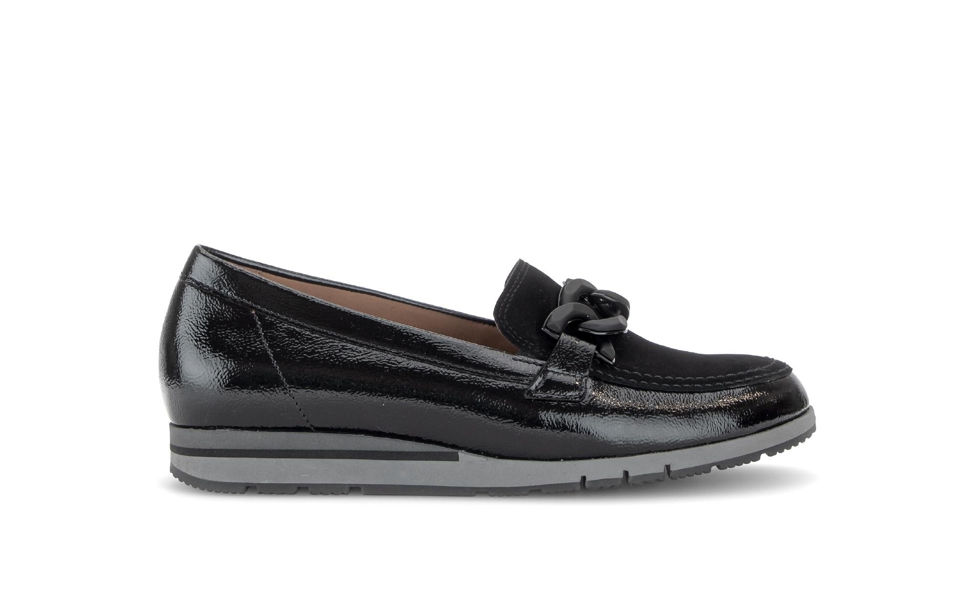 Mocassins en cuir à talon compensé, GABOR
