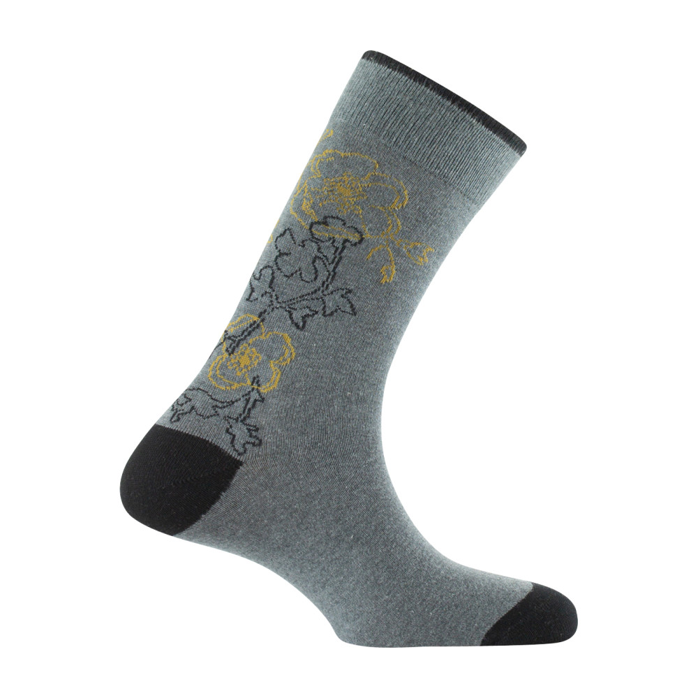 Mi-chaussettes jersey en coton all over fleurs, KINDY