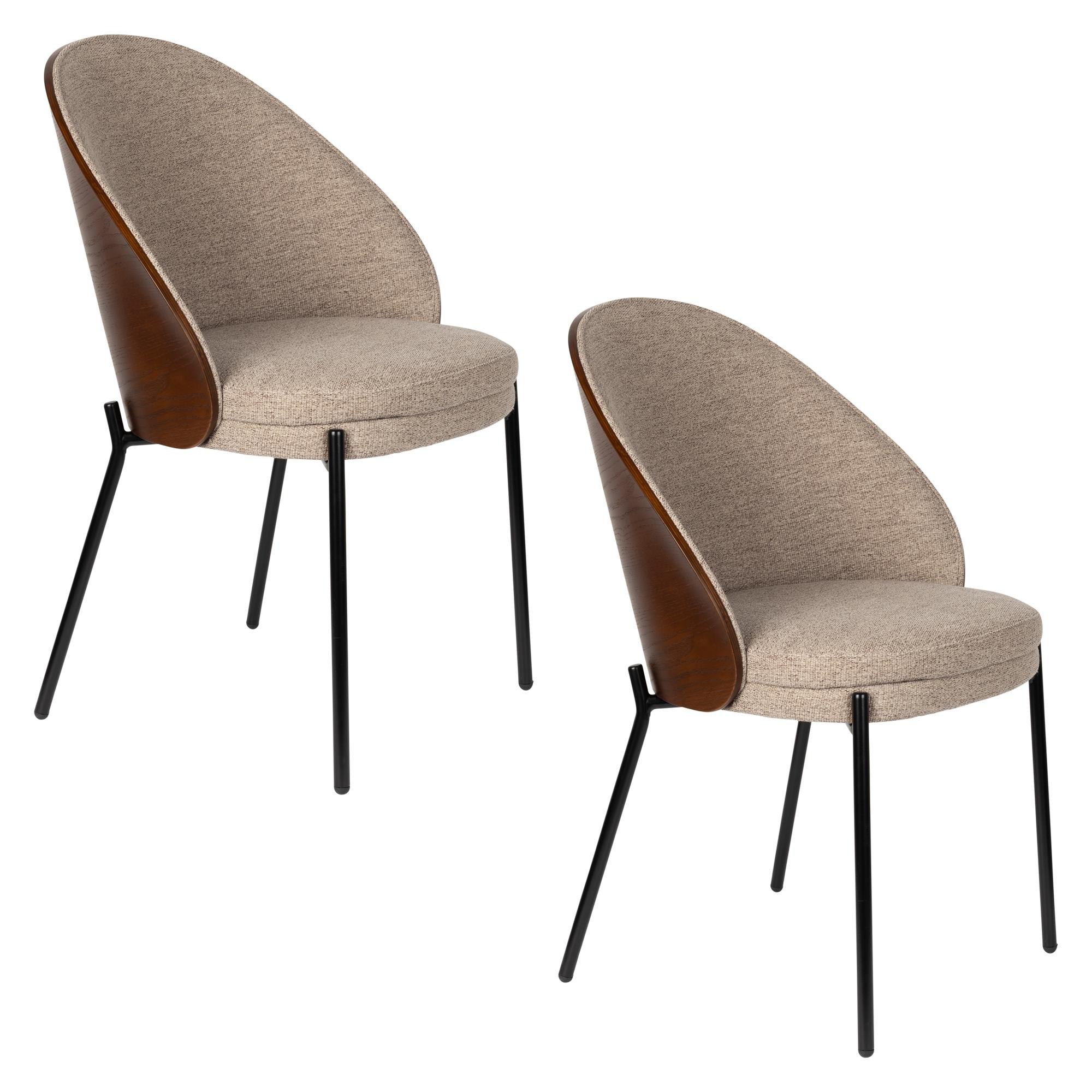 Chaise design en tissu (lot de 2), RODIN, DUTCHBONE