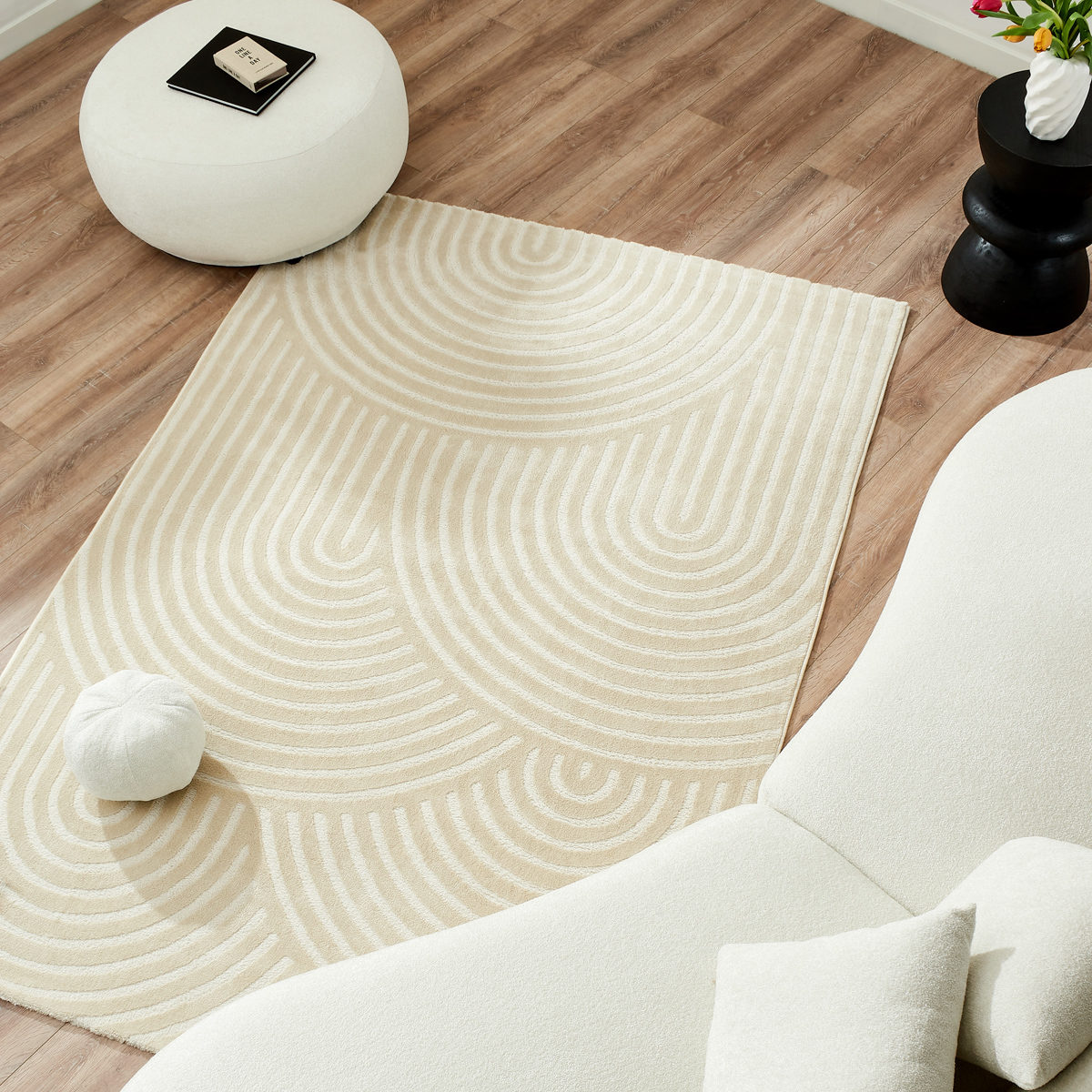 Tapis de salon aux motifs arqués BIANCA, NAZAR RUGS