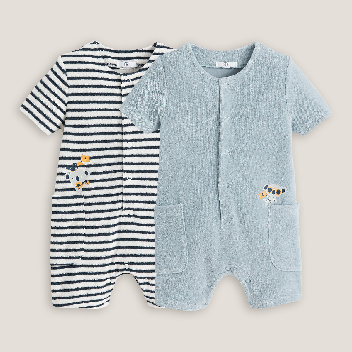 La Redoute Fille Vêtements Combinaisons & Combishorts Combi-shorts Fleurs Combishort bébé fille en coton bio 