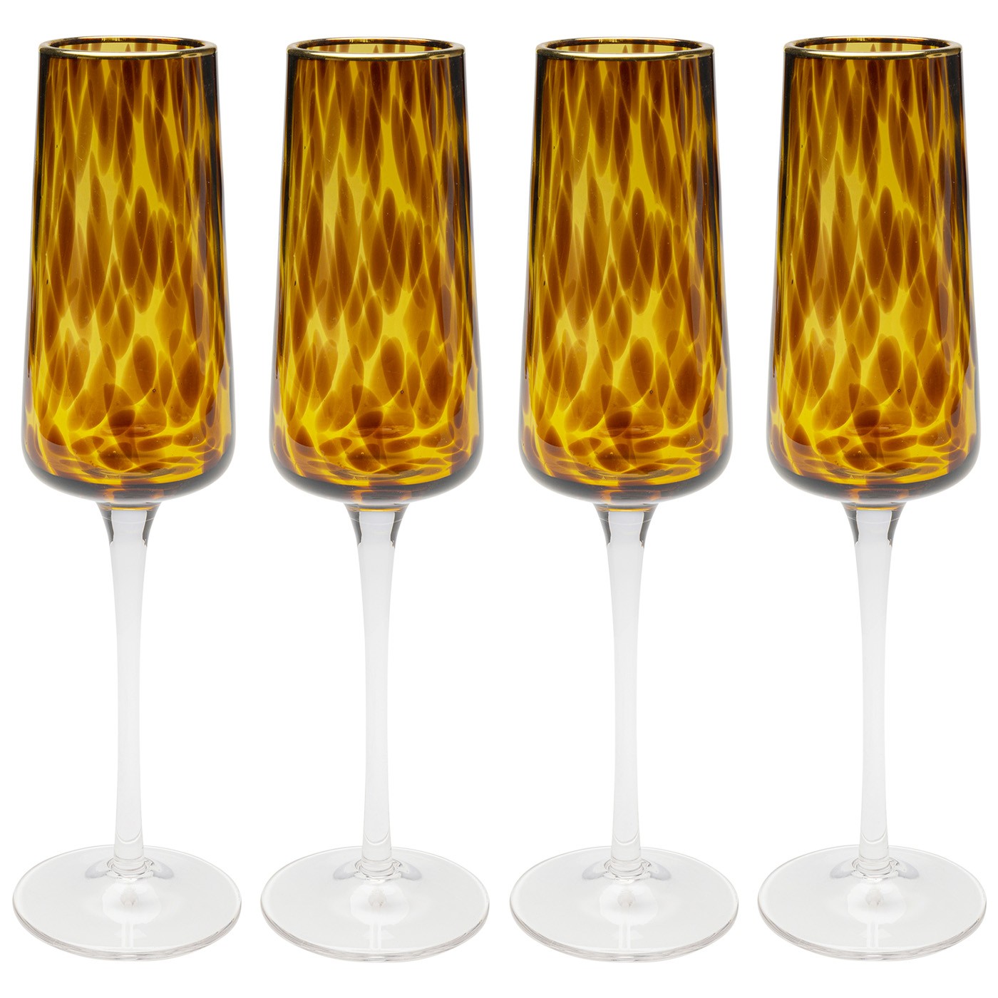 Lot de 4 flûtes à champagne, CARAMEL, KARE DESIGN