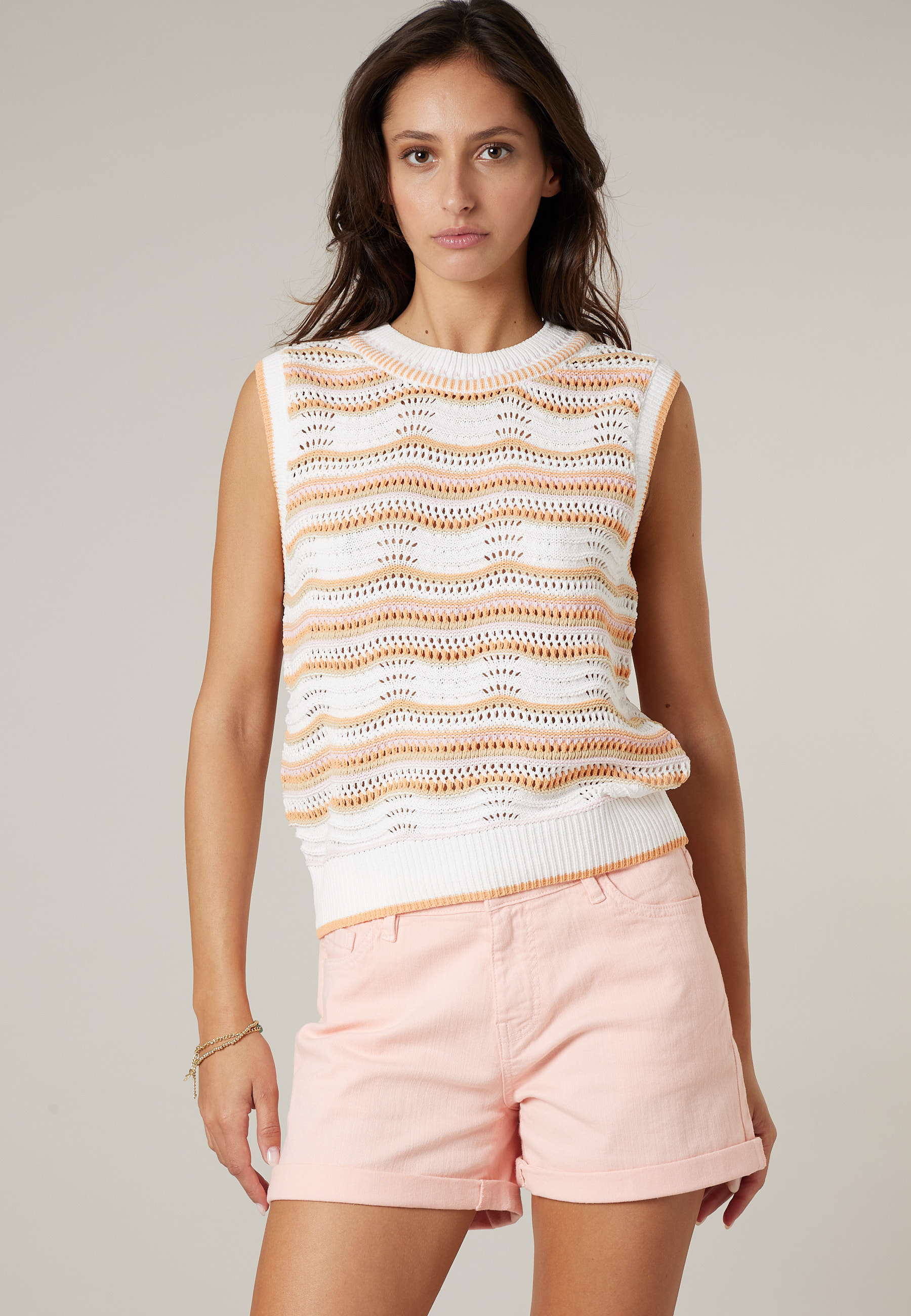 Pull sans manches femme en maille fantaisie SERJINE, DEELUXE