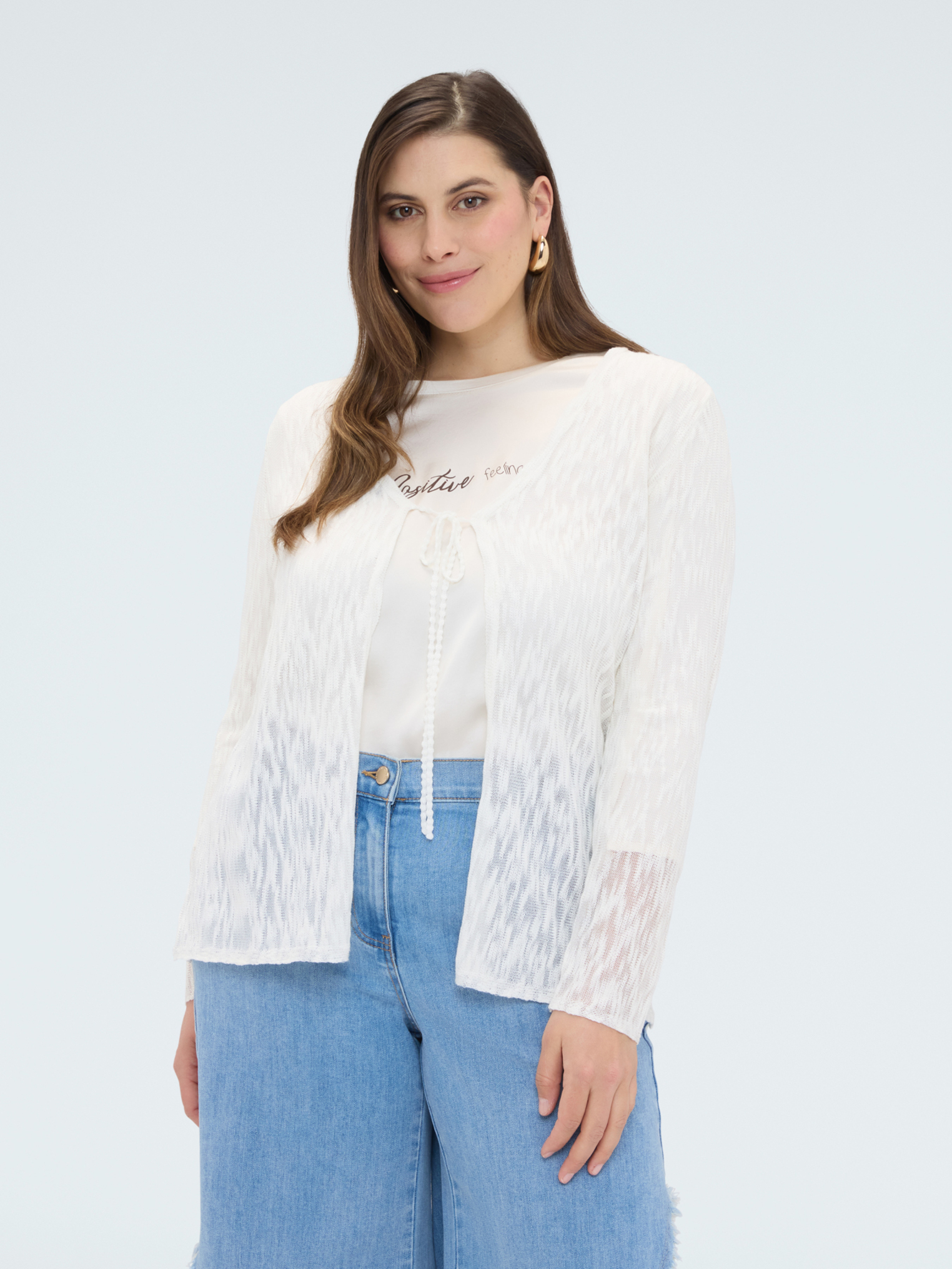 Cardigan léger avec fermeture à lacet, FIORELLA RUBINO