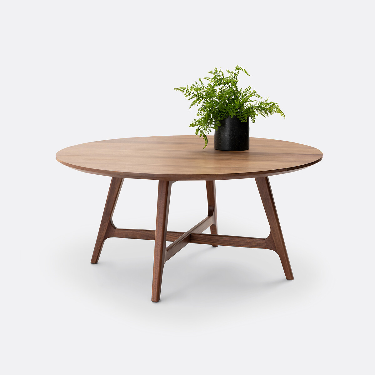 Grande table basse ronde noyer et plaqué, Larsen, LA REDOUTE INTERIEURS
