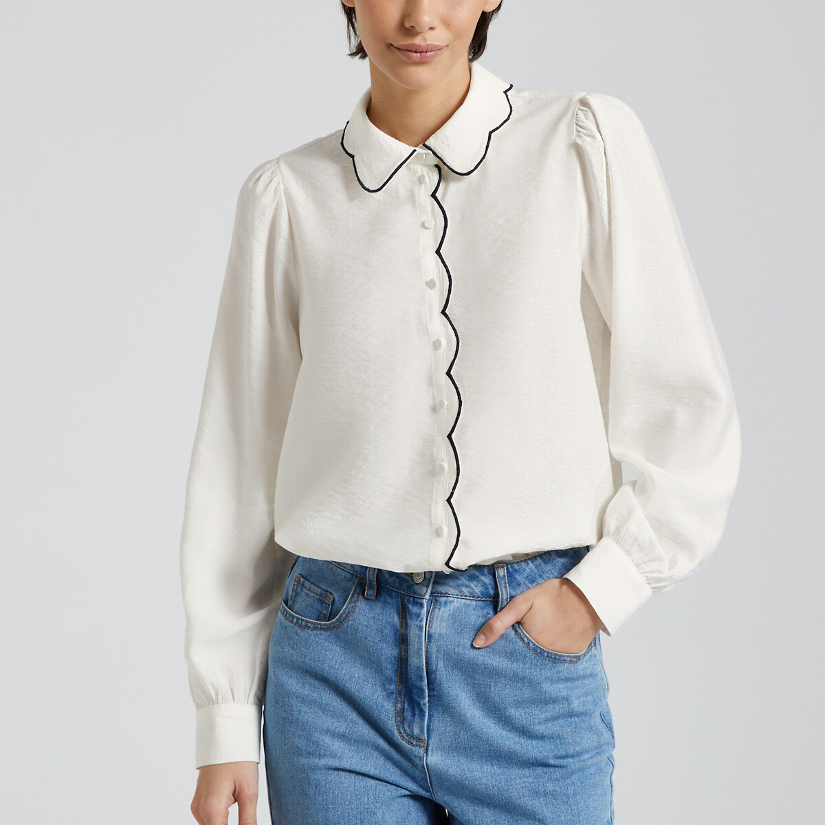 Image of Detailed Collar Blouse