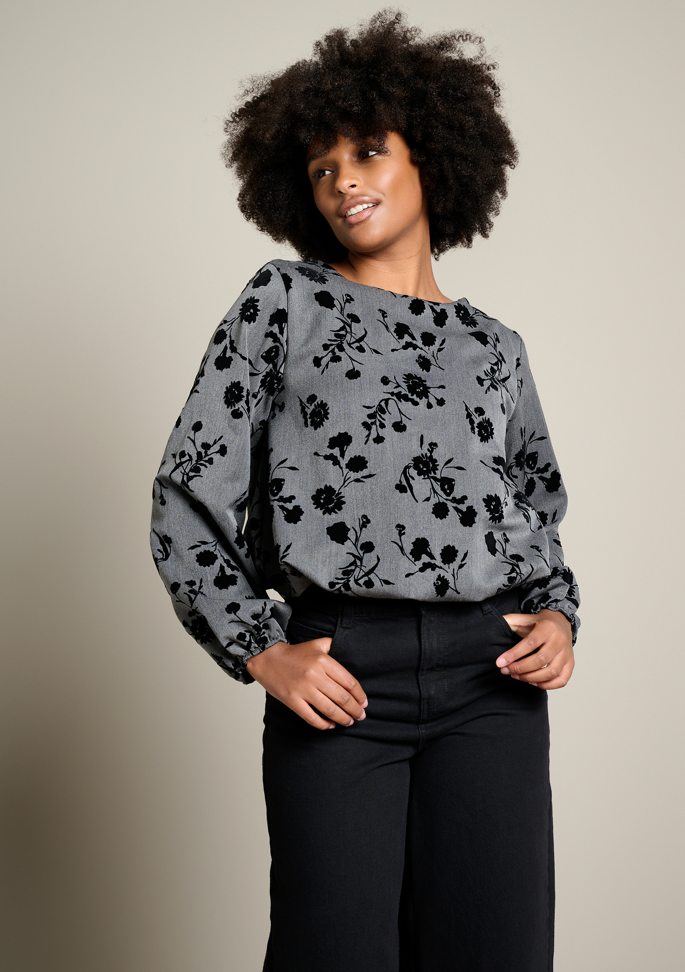 Blouse à motif floral, LOLALIZA