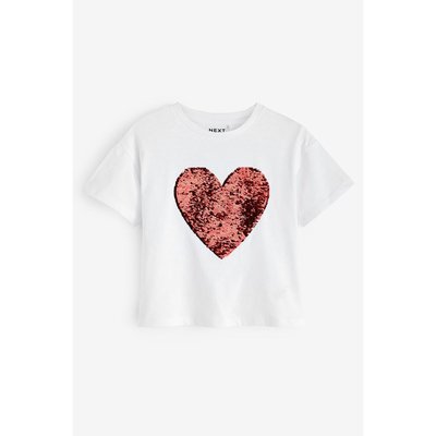 T-shirt cœur à paillettes à manches courtes NEXT